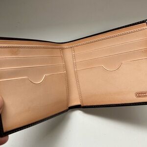 New Water Buffalo Vintage Coach Slim Bifold Vachetta Leather Wallet Mahogany